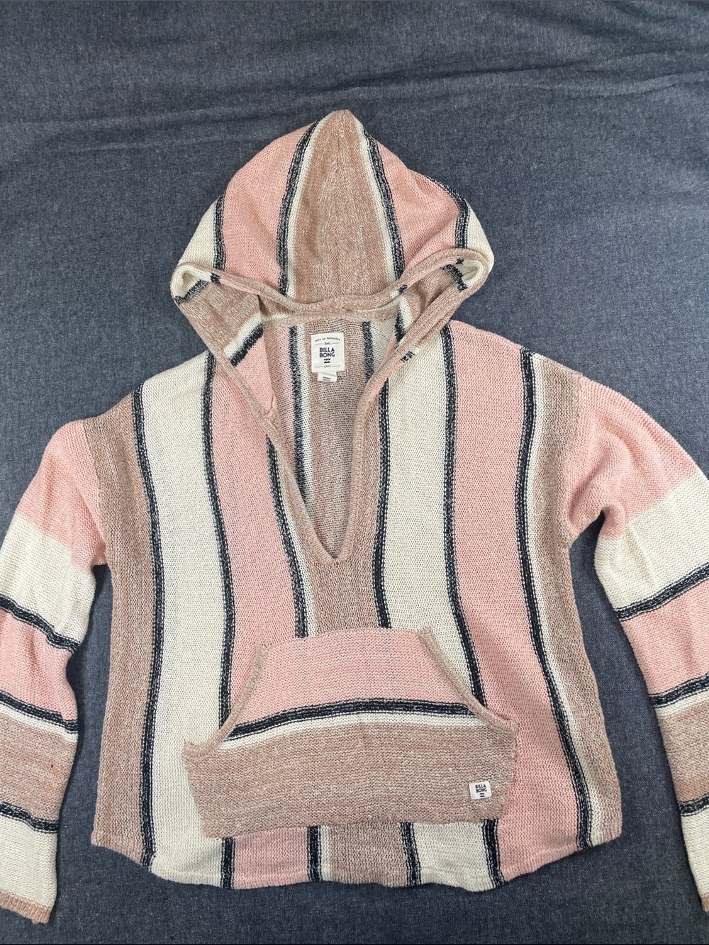 Bill A Bong Hooded Stripe Sweater Baha SK8 Retro Cali Beach bum soft Small